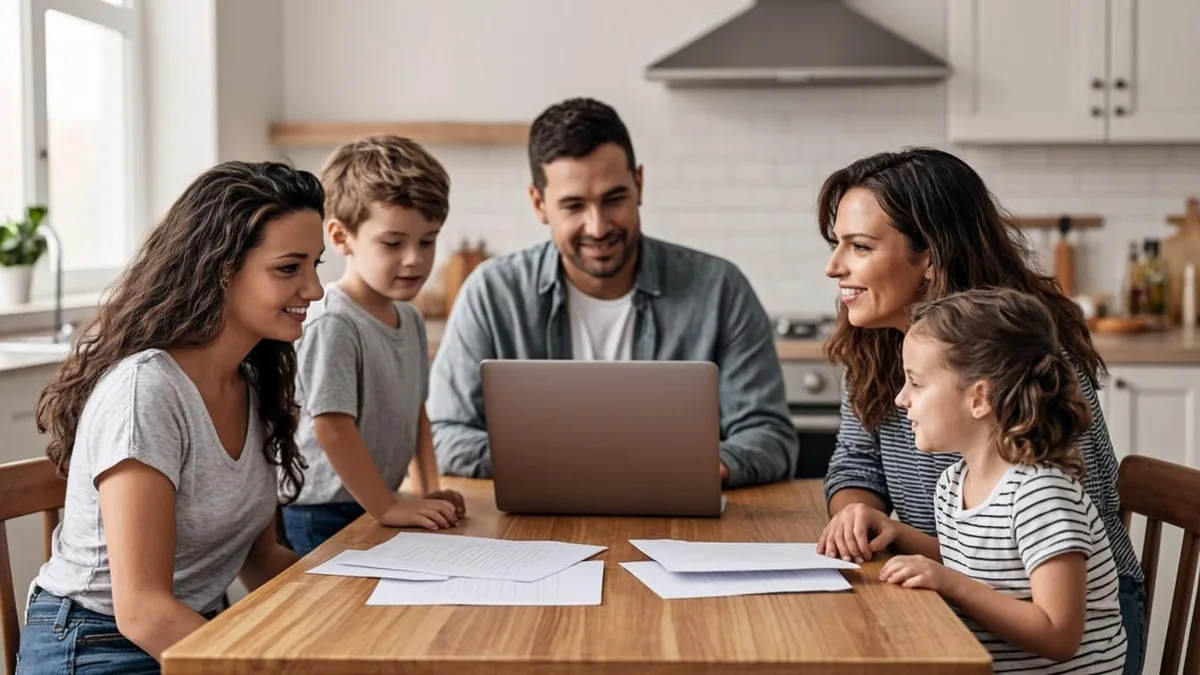 Nebraska family reviewing 2026 SNAP income limits at the kitchen table