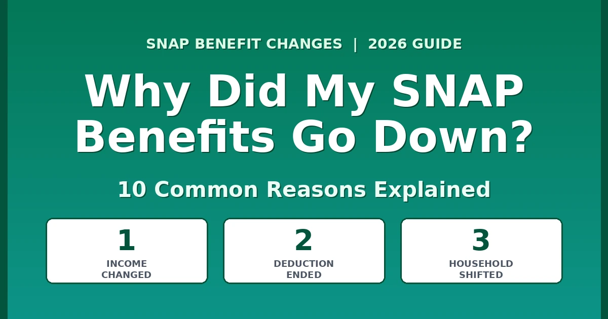 Why Did My SNAP Benefits Go Down? 10 Common Reasons Explained (2026)