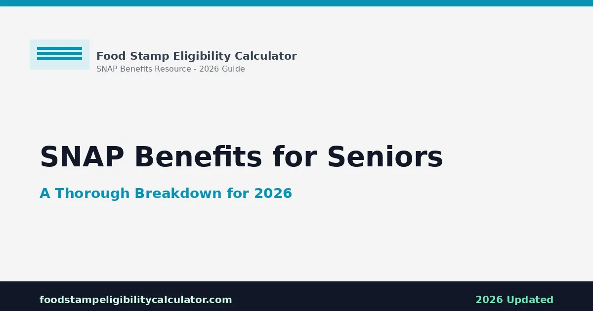 SNAP Benefits for Seniors (60+): 2026 Eligibility, Limits, and Deductions