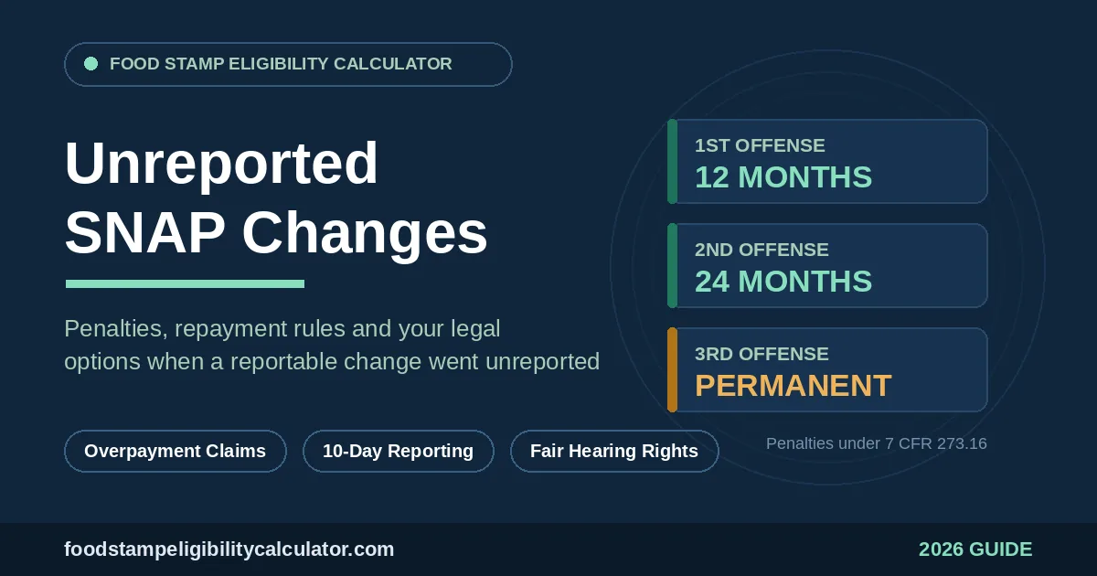 Unreported SNAP Changes: Penalties, Repayment & Your Rights (2026)